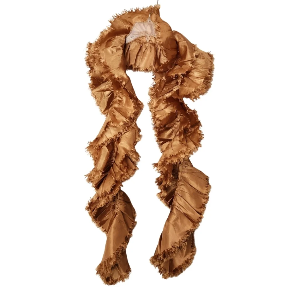 Raw Edge Metallic Ruffle Scarf - Picture 1 of 8